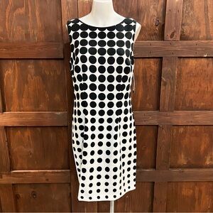 AGB Black and White Polka Dot Midi Dress